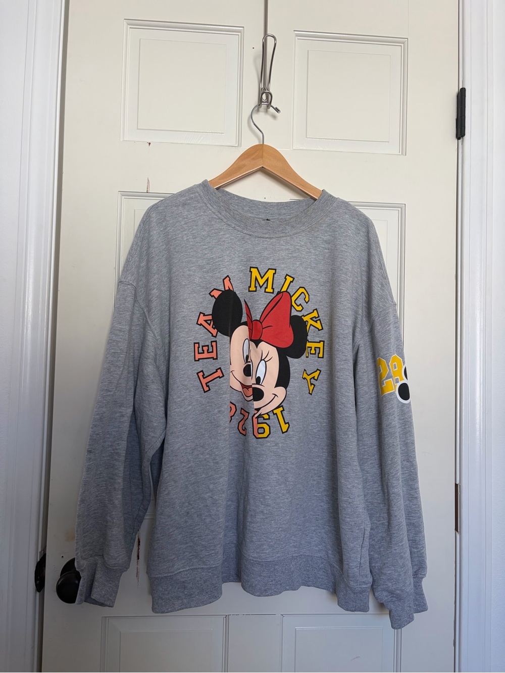 Disney Gray Sweatshirt with Minnie/Mickey Mouse Graphic